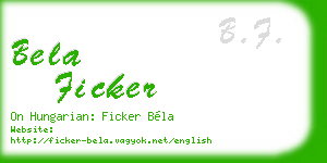 bela ficker business card