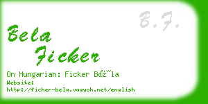 bela ficker business card